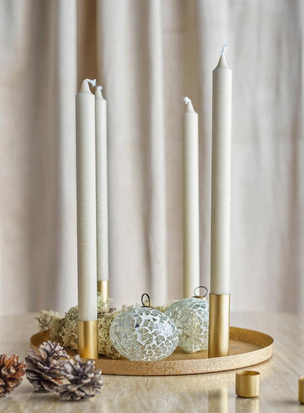 Magnetische Adventskerzenhalter in gold aus Metall