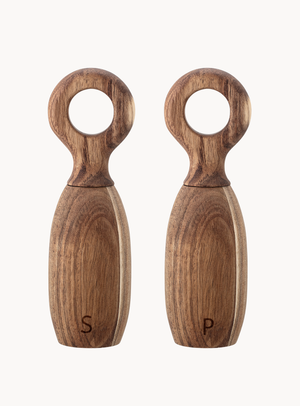 Salz- und Pfeffermühlen aus Akazienholz mit Grifföffnung (2er-Set)