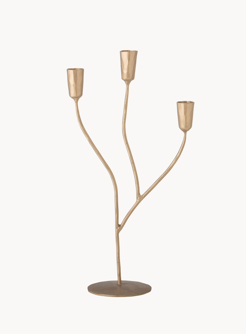 Dreiflammiger Kerzenhalter in gold aus Metall