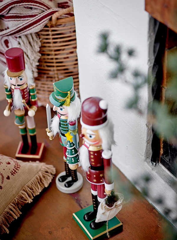 Nussknacker-Deko in bunt aus Kiefernholz, 2er-Set