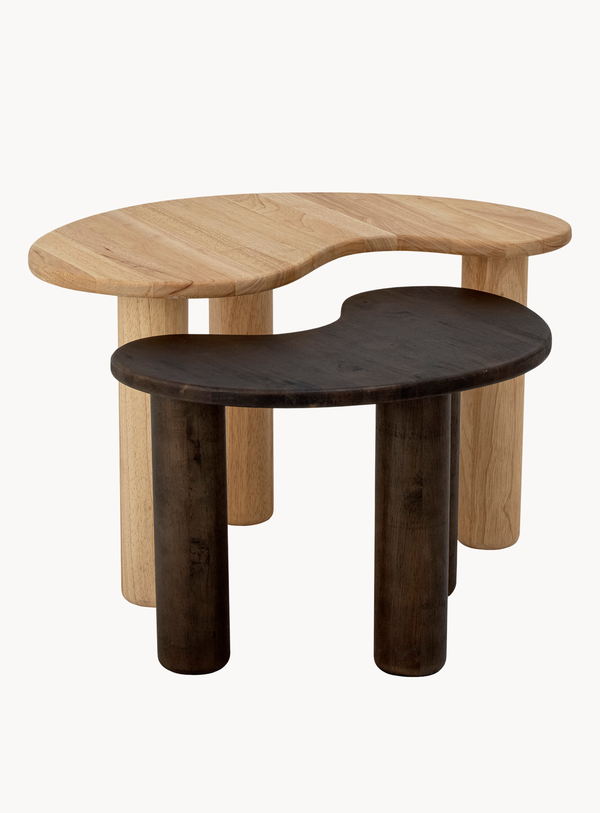 Couchtisch aus Gummibaumholz in Dunkelbraun