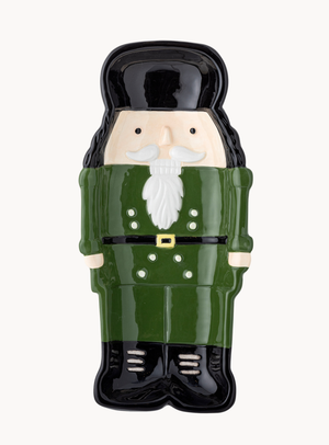 Nussknacker Servierplatte in grün aus Steingut