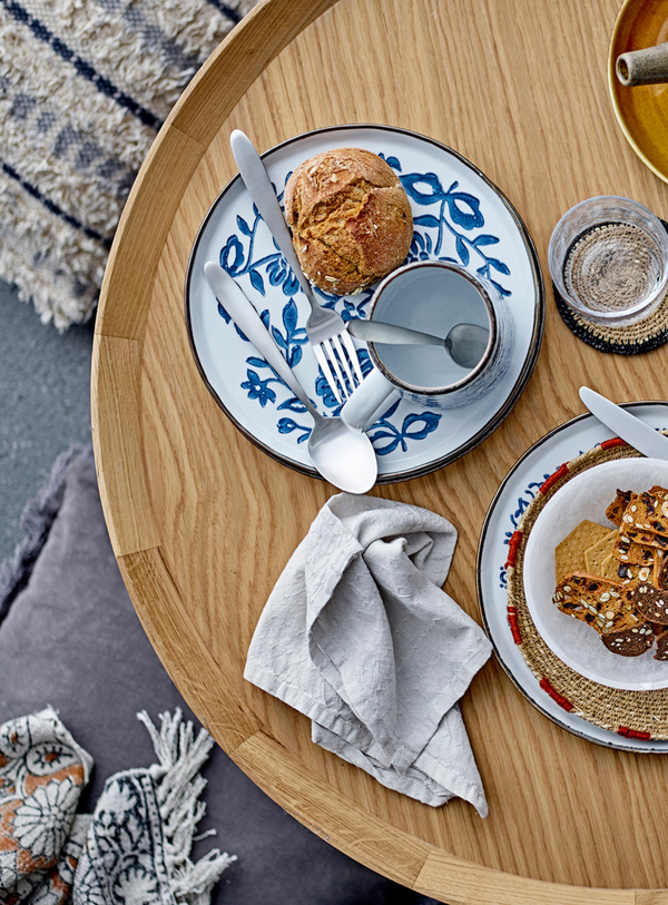 Runder Couchtisch aus Eichenfurnier in Natur