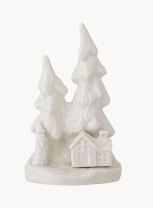 Dekofigur in weiß aus Steingut