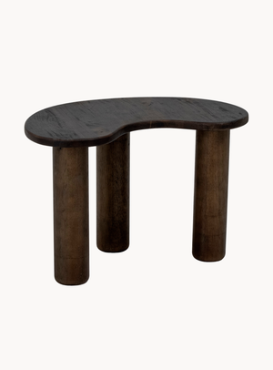 Couchtisch aus Gummibaumholz in Dunkelbraun