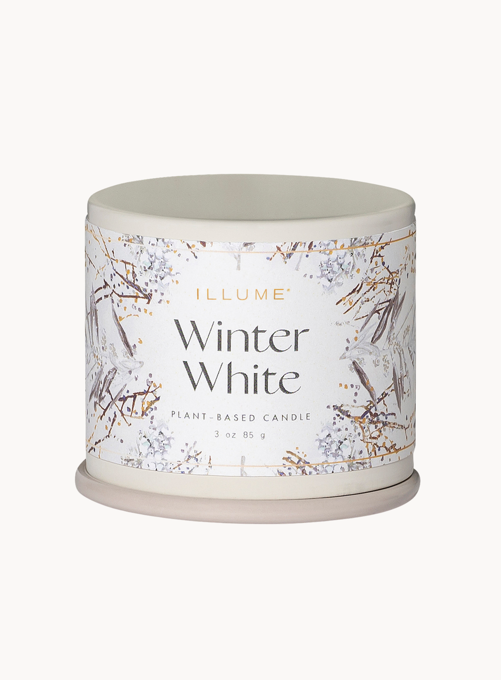 Winter White Duftkerze in Weiß aus Zinn