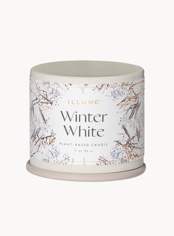 Winter White Duftkerze in Weiß aus Zinn