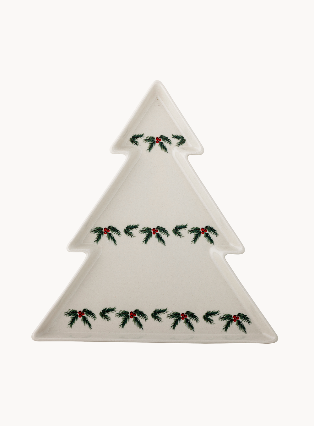 Berry Servierplatte in weiß aus Steingut