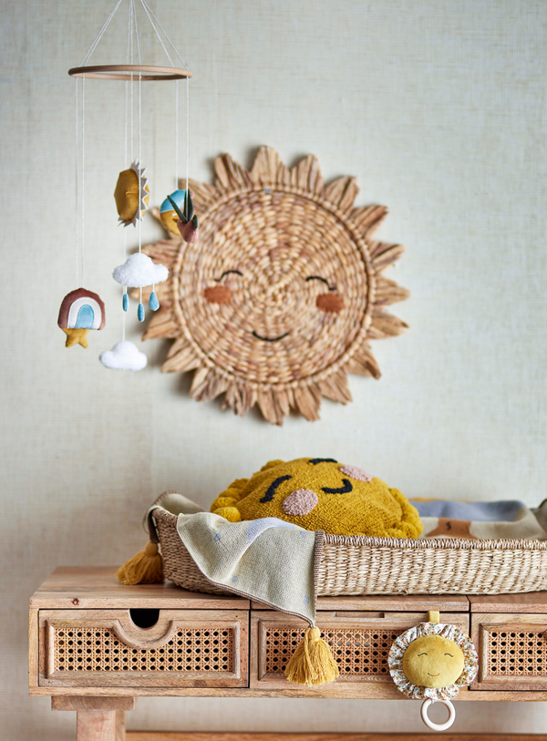 Mobile mit Sonne & Mond aus weichen Materialien