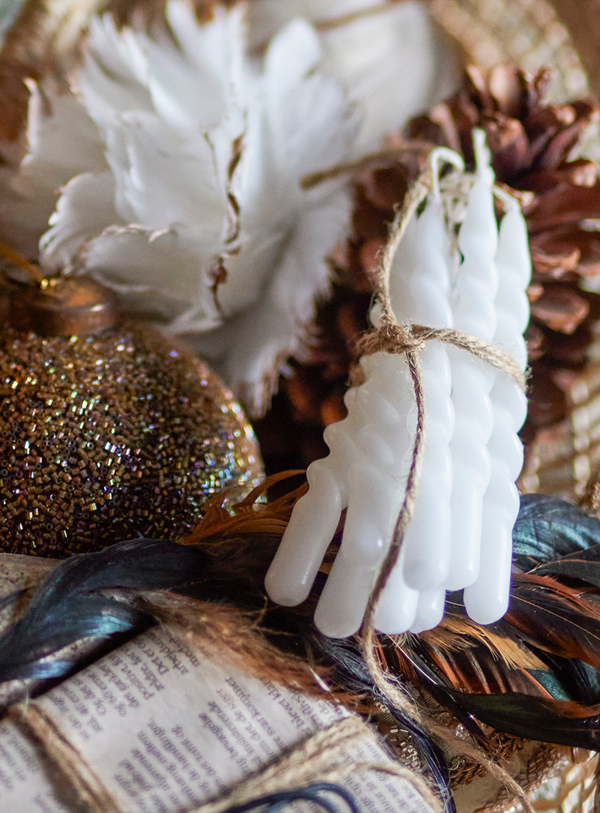 Twist Kerzen in Weiß im 12er-Set