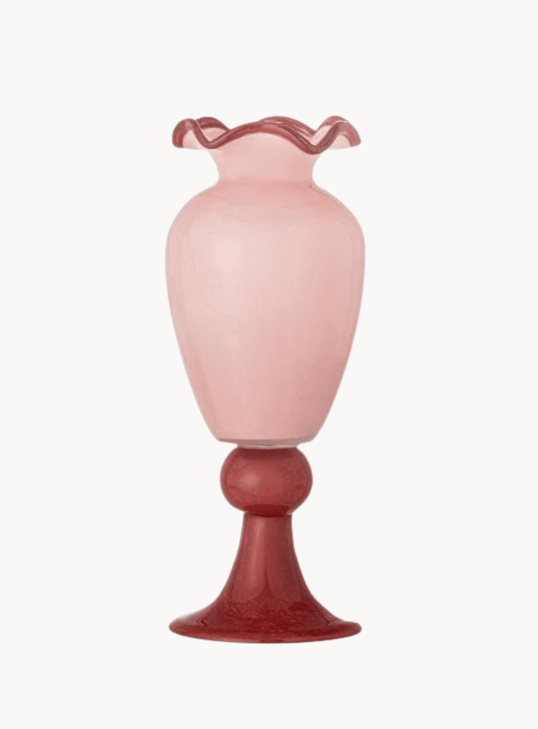 Vase in Rosa aus Glas