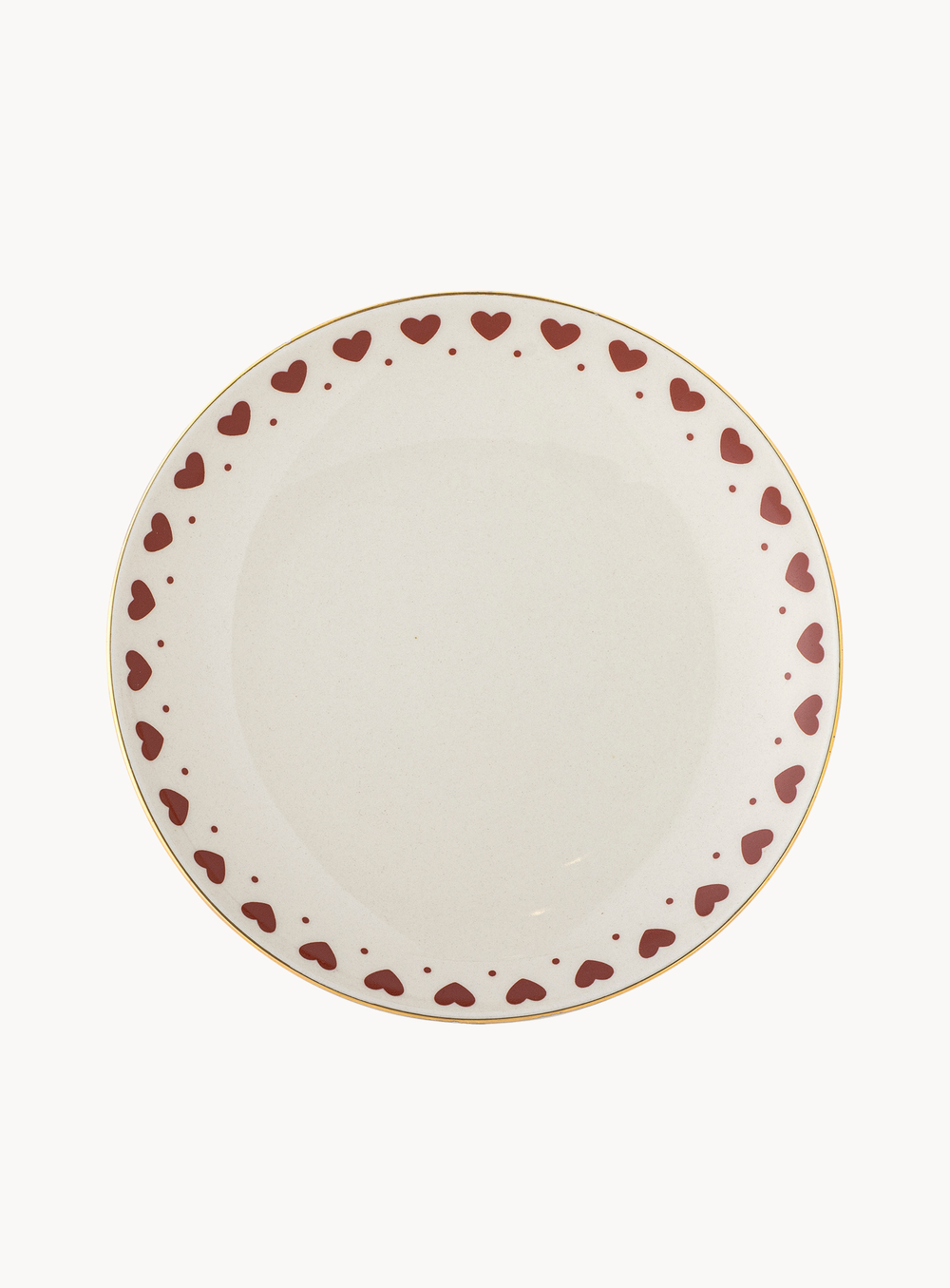 Herzmotiv-Teller in bunt aus Steingut