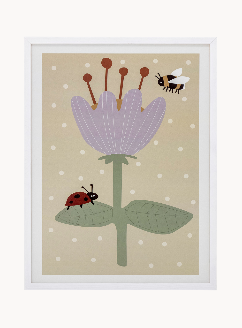 Bunte Kinderzimmer-Illustration im Kiefernrahmen