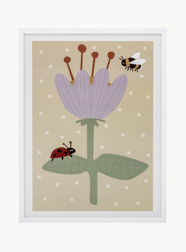 Bunte Kinderzimmer-Illustration im Kiefernrahmen