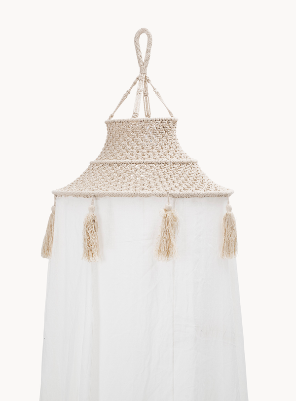 Luftiger Baldachin aus Baumwolle in Natur