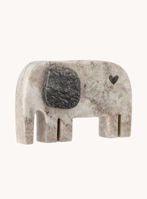 Elefantenfigur aus natürlichem Marmor mit Herz