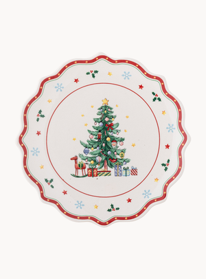 Weihnachts-Teller in rot aus Keramik