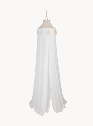 Luftiger Baldachin aus Baumwolle in Natur