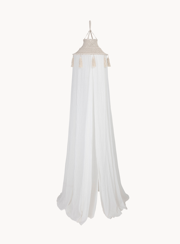 Luftiger Baldachin aus Baumwolle in Natur