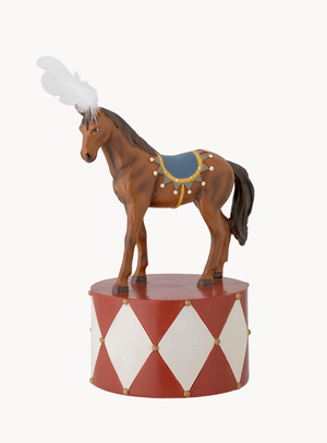 Bunte Zirkuspferd-Figur aus Polyresin