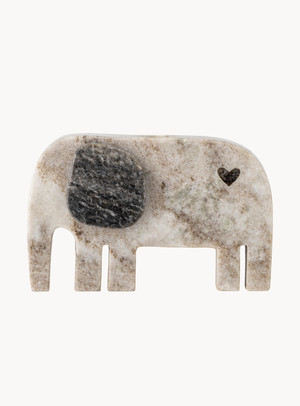 Elefantenfigur aus natürlichem Marmor mit Herz