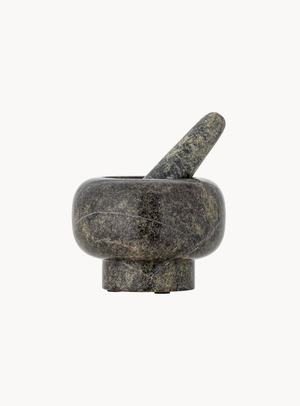 Arazo Mörser und Stößel aus grünem Marmor