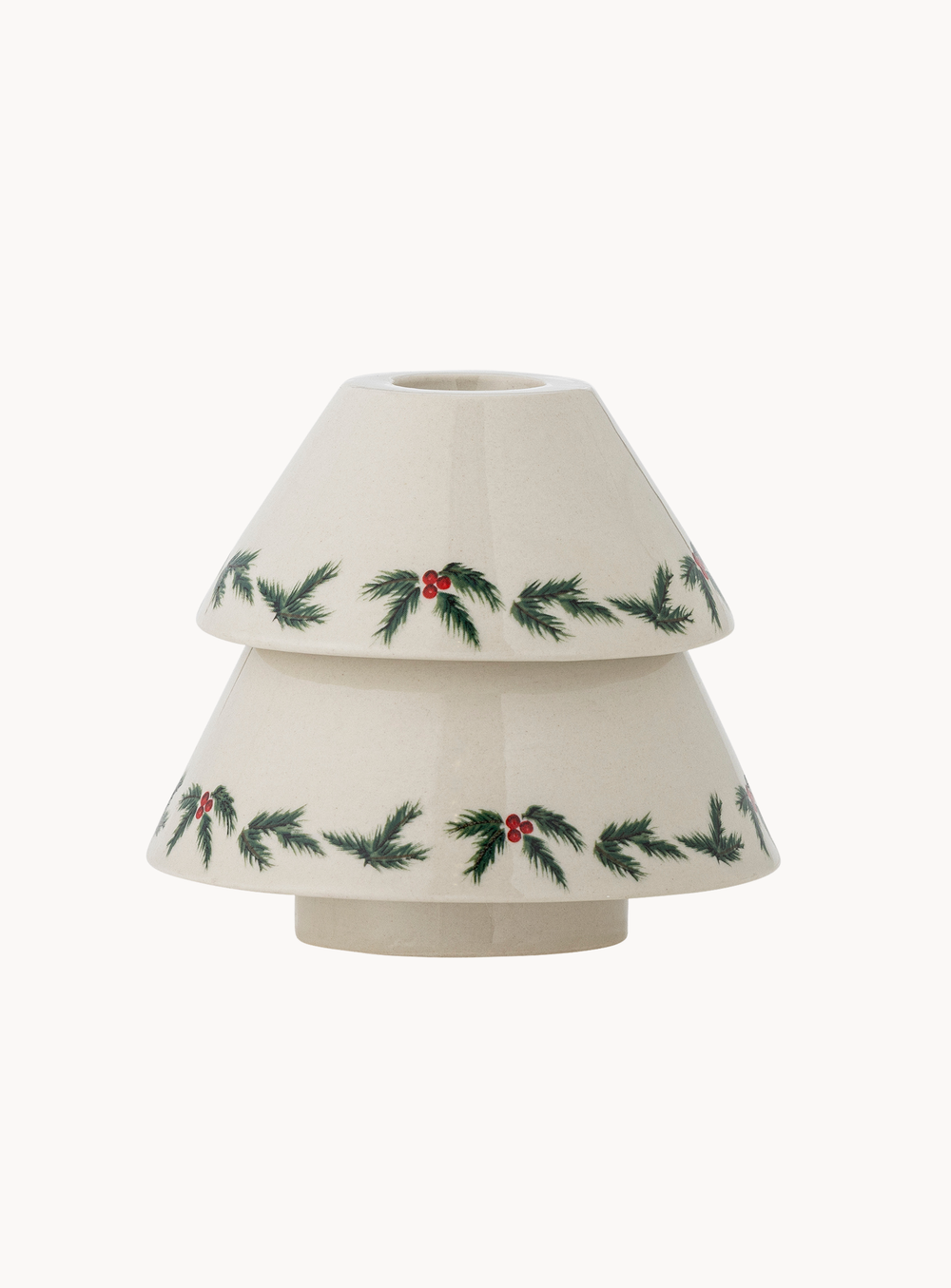 Kerzenhalter in weiß aus Steingut