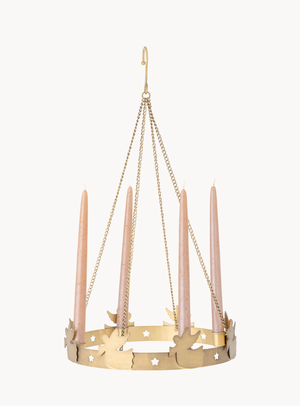 Adventskerzenständer in Gold aus Metall