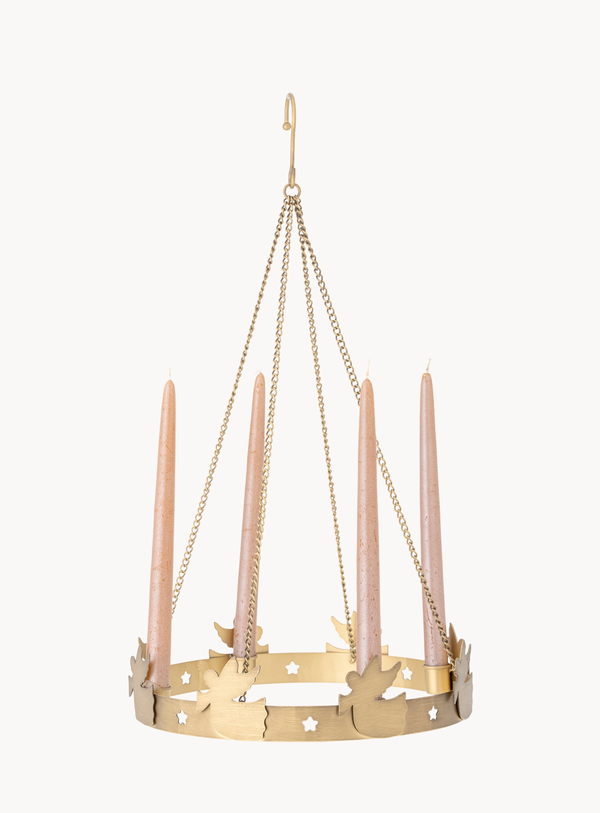 Adventskerzenständer in Gold aus Metall