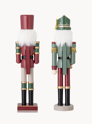 Nussknacker-Deko in bunt aus Kiefernholz, 2er-Set