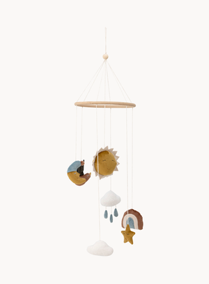 Mobile mit Sonne & Mond aus weichen Materialien