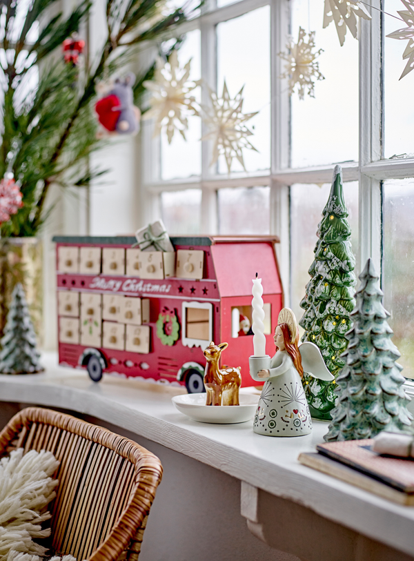 Adventskalender mit Licht in Rot