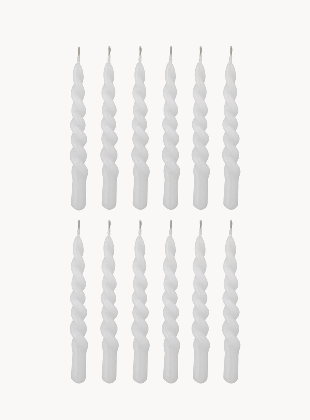 Twist Kerzen in Weiß im 12er-Set
