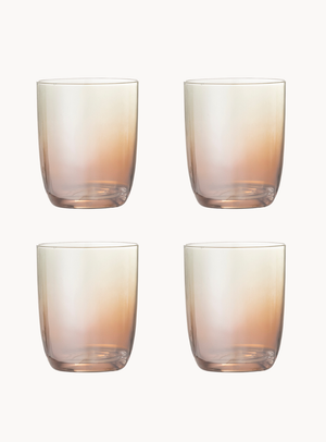 Bronzefarbene Trinkgläser mit Perlmuttkante (4er-Set)