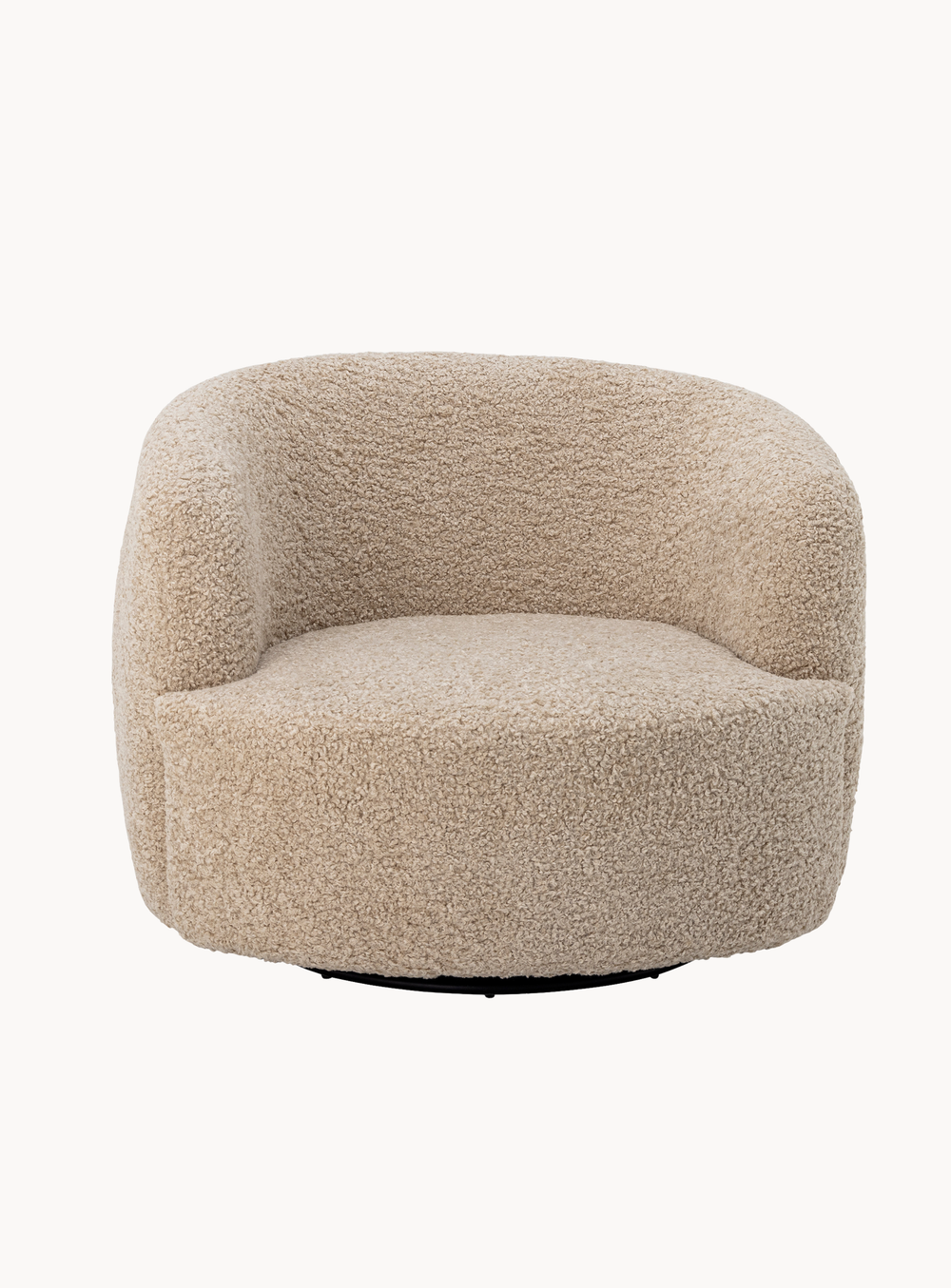 Drehbarer Loungesessel in Natur mit weichem Teddy-Bezug