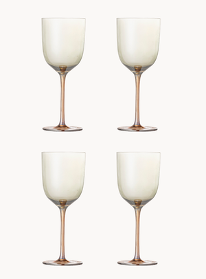 Bronzefarbene Weingläser mit Perlmuttkante (4er-Set)