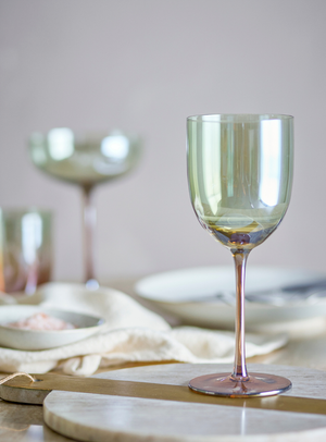 Bronzefarbene Weingläser mit Perlmuttkante (4er-Set)