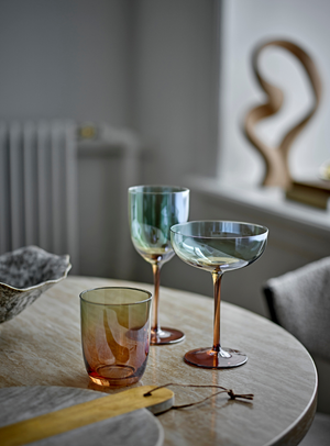 Bronzefarbene Weingläser mit Perlmuttkante (4er-Set)