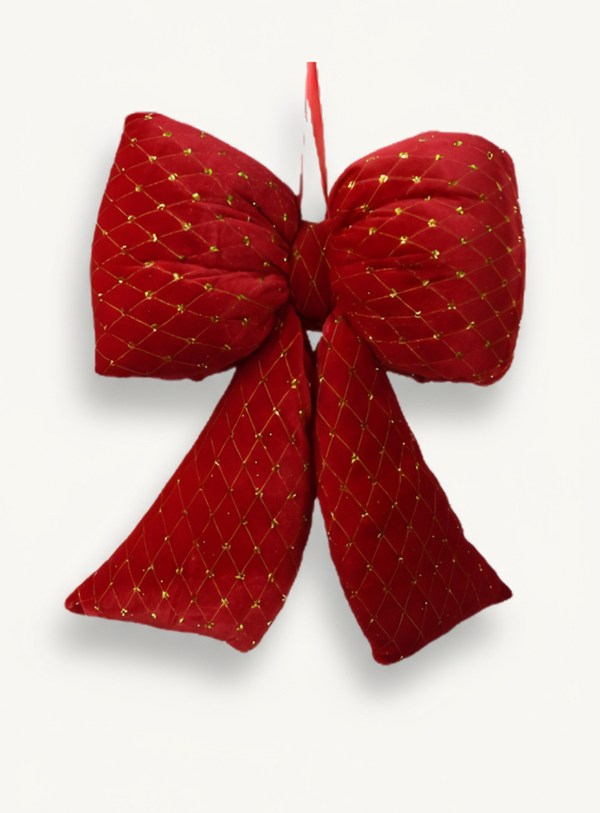 Dekorative Schleife aus rotem Samt für festliche Arrangements