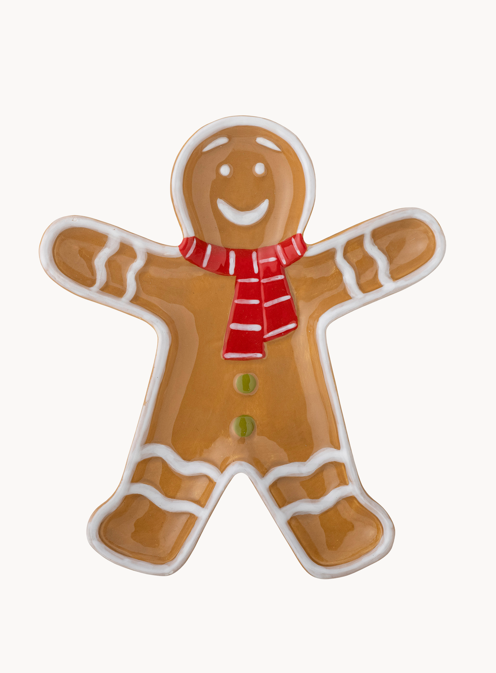 Lebkuchenmann Servierplatte in Braun aus Keramik