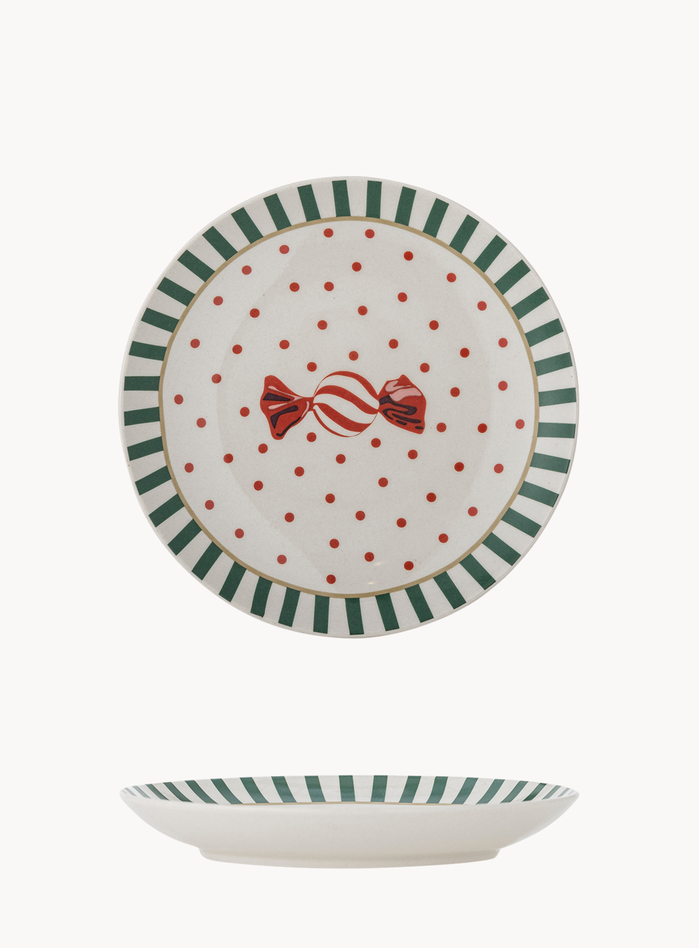 Karamellmotiv Teller in natur aus Steingut