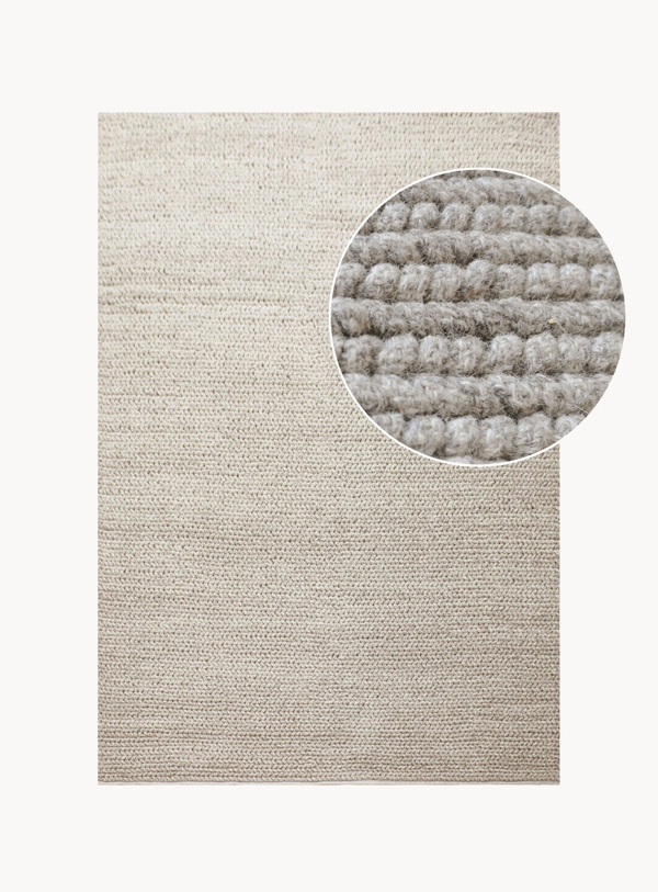 Mandi Teppich handgewebt in Natur