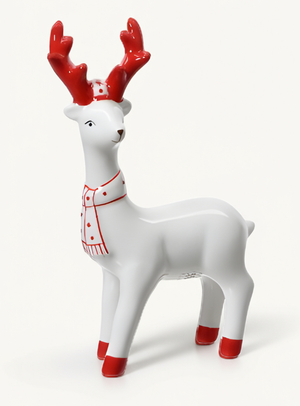 Deko-Hirsch Dolomit weiß/rot