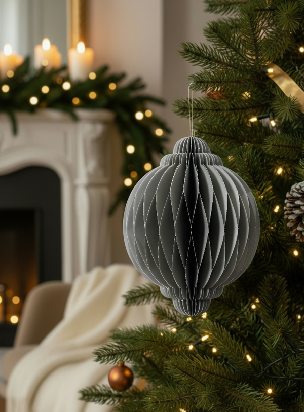 Dekorativer Papierkugel in Grau