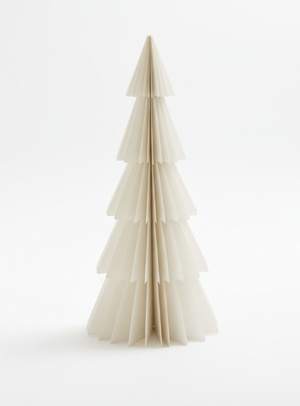 Papier-Tannenbaum in Creme
