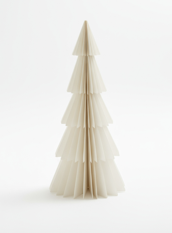 Papier-Tannenbaum in Creme