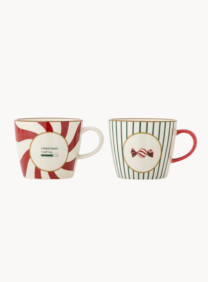 Becher im Zweierset in natur aus Steingut