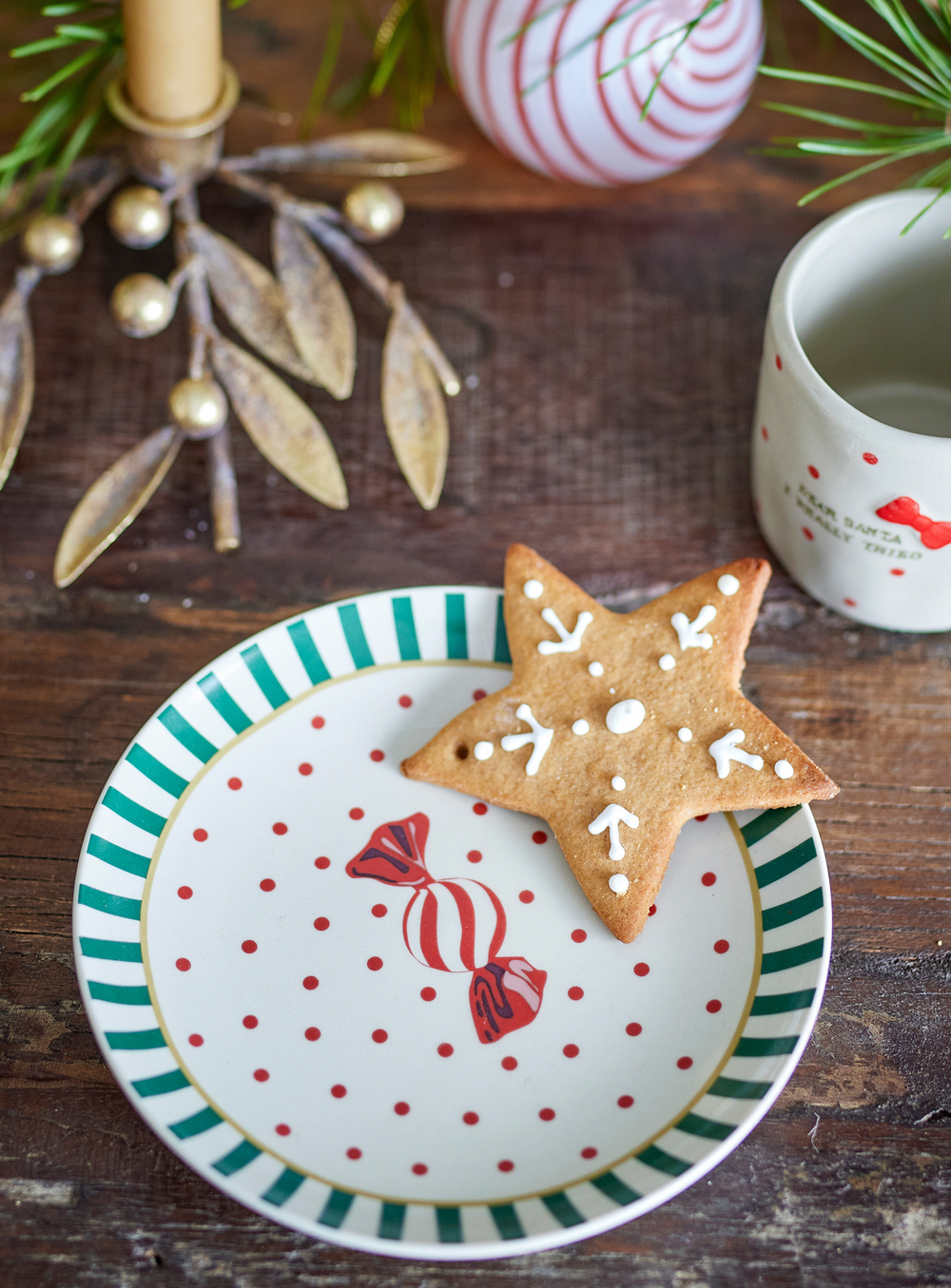 Karamellmotiv Teller in natur aus Steingut