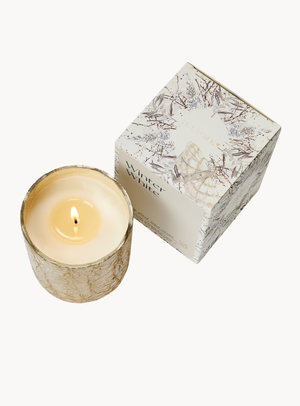 Winter White Duftkerze in Weiß im Crackle-Glas