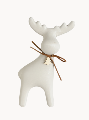 Keramikhirsch in Cremefarben